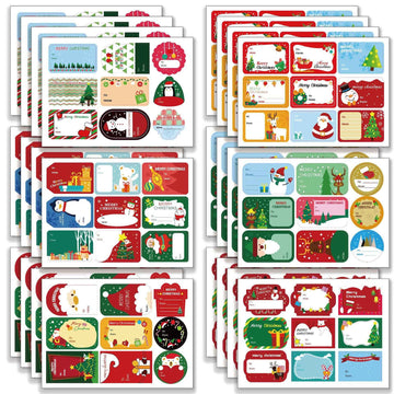 216 stuks kerstlabel van en naar stickers voor het inpakken van geschenkdozen