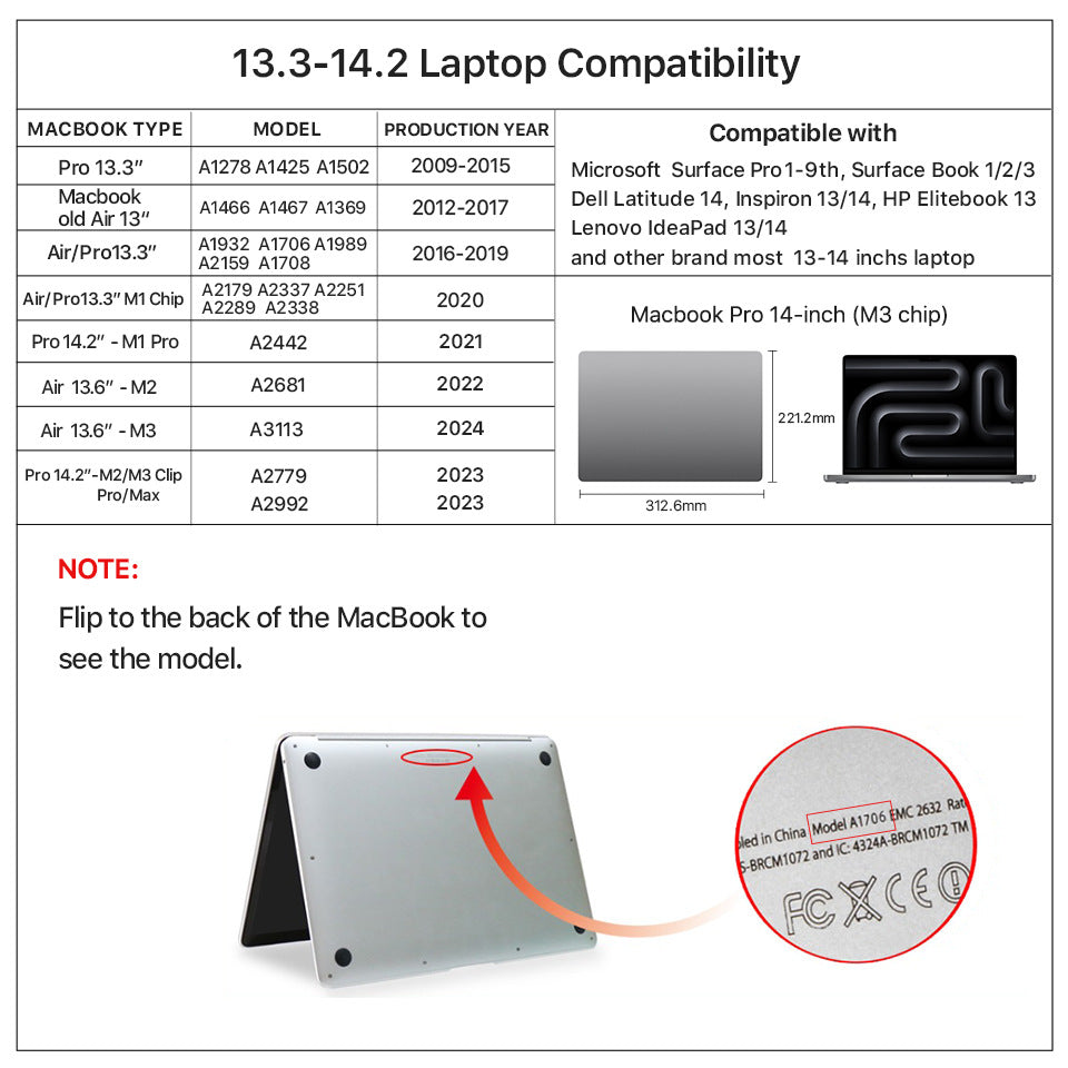 Genuine Leather Envelope Sleeve for MacBook Pro 14.2” Laptop Inner Bag