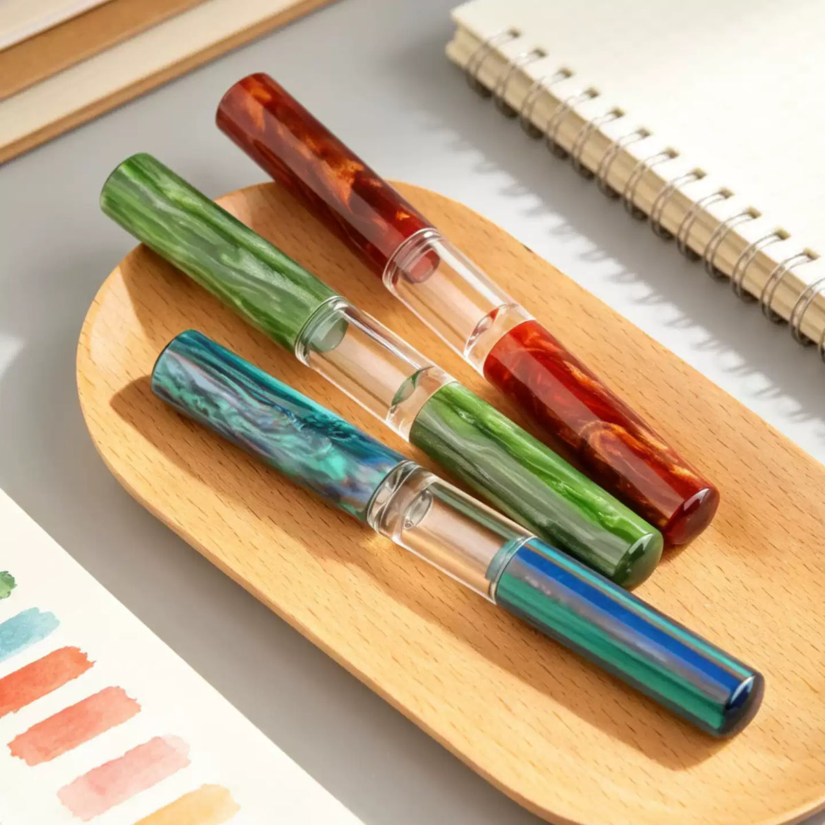 MAJOHN N15 Dual-Tip Fountain Pen | Glass Dip Nib + Flexible Italic Calligraphy Nib