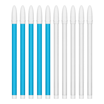 Water-Erasable & Air-Erasable Fabric Marking Pens – 10-Pack (5 White + 5 Blue) | Disappearing Ink Tailor Chalk Pens for Sewing, Quilting & Garment Marking