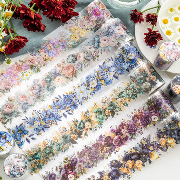 6 Roll Floral Seasons PET Tape for Journaling Scrapbooking DIY Decor