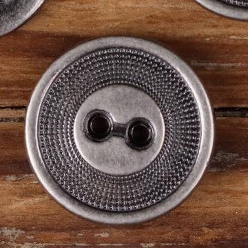 Concentric Circle 2-Hole Metal Buttons | Denim Jacket Suit Buttons | Pack of 20 Silver