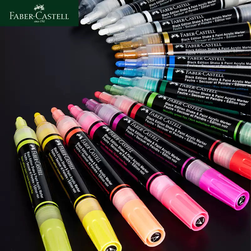 Faber-Castell Shake & Paint Acrylic Paint Markers 6 Color Classic