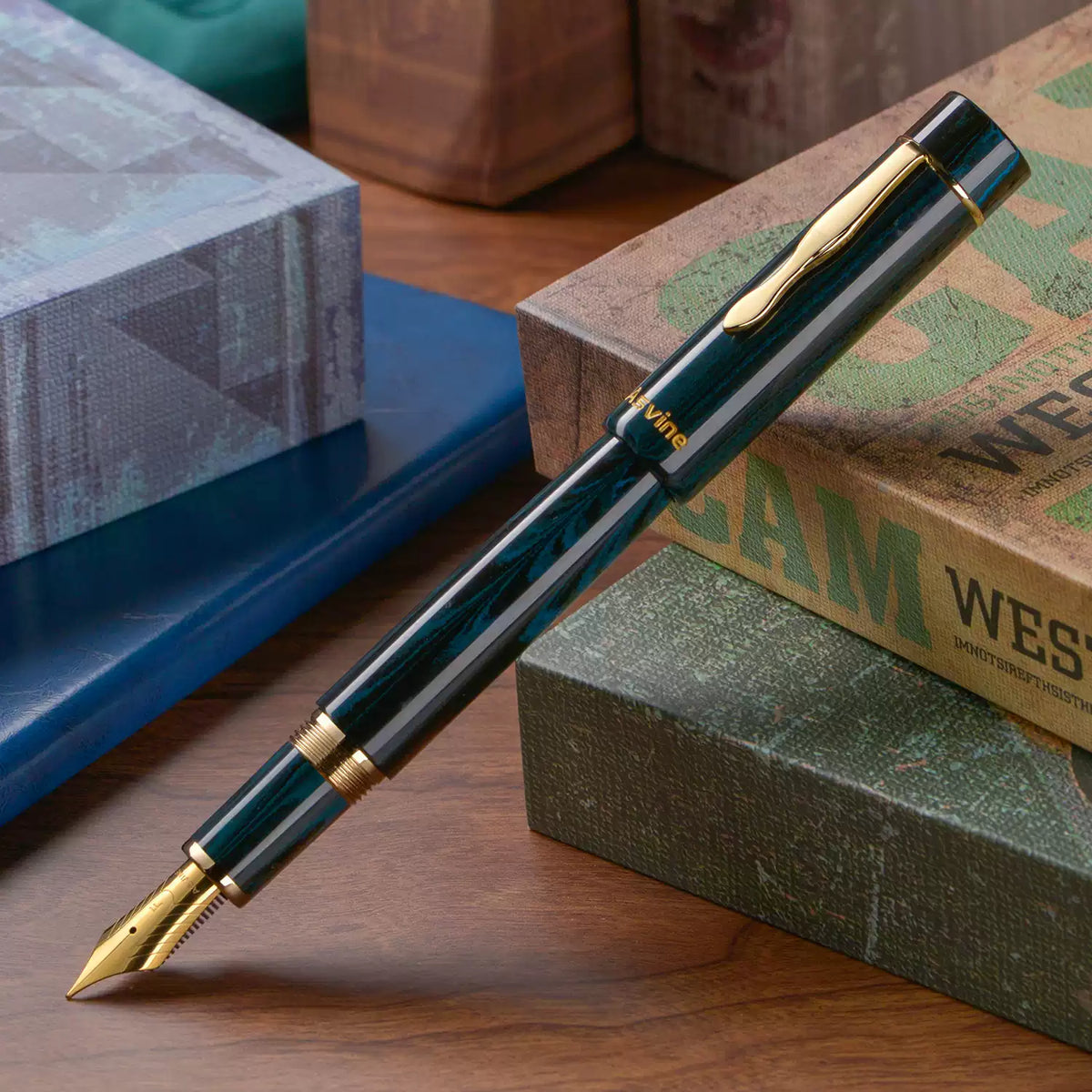 Asvine C2000 Cumberland Hard Rubber Fountain Pen | Oversized #8 Nib | Vintage Luxury