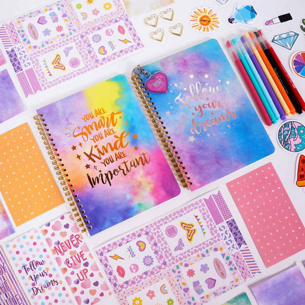 DIY Journal Kit for Girls - 13PCS Scrapbook Supplies Stationery Set