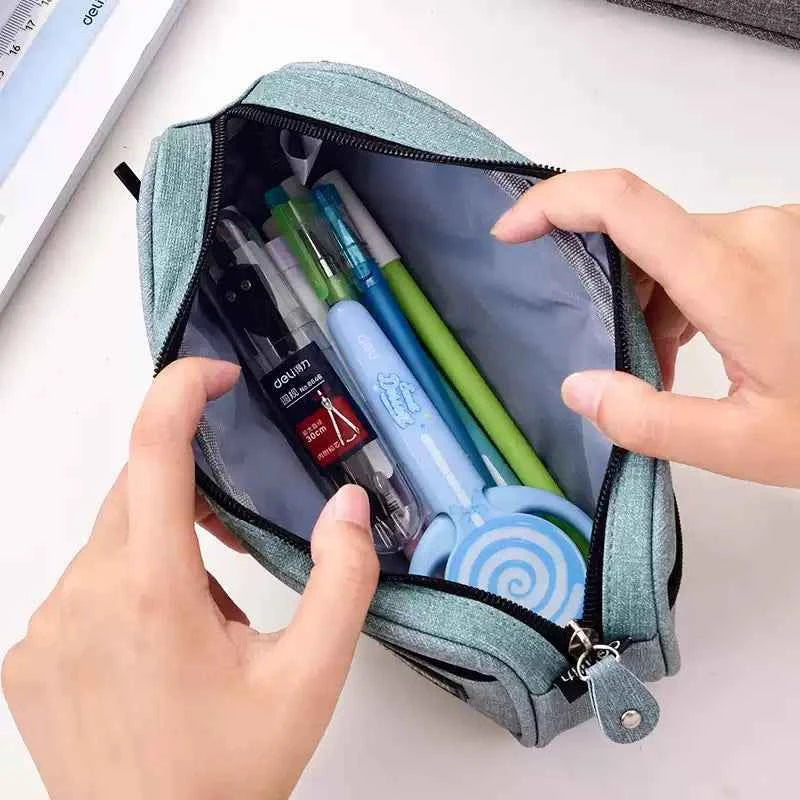 DELI Oxford Fabric Pencil Case Pen Pouch for Students