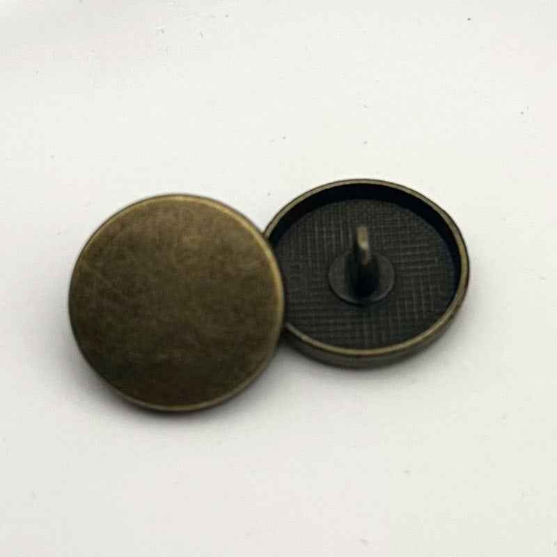 1 Inch Round Flat Metal Shank Buttons for Women's Coat 20PCS Bronze