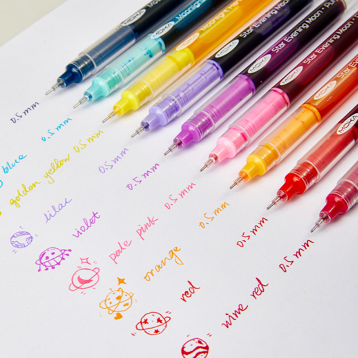 36-Color Liquid Rollerball Pen Set 0.5mm for Note Taking Sketching
