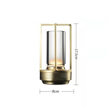 Portable Metal LED Table Desk Lamp Rechargeable Battery Powered Gold