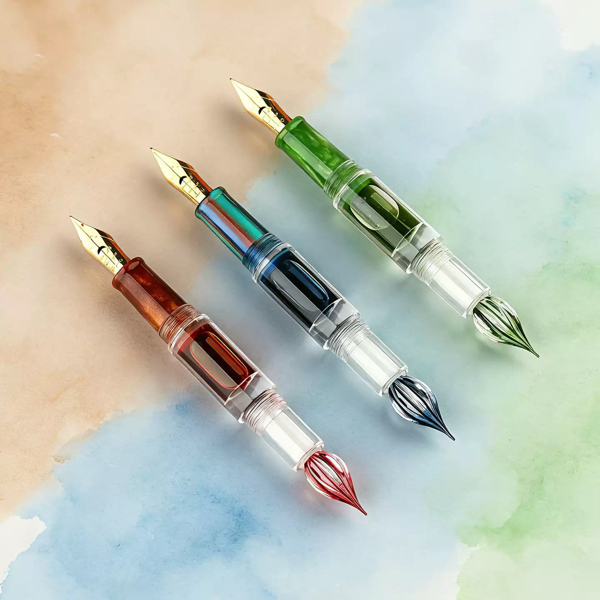 MAJOHN N15 Dual-Tip Fountain Pen | Glass Dip Nib + Flexible Italic Calligraphy Nib