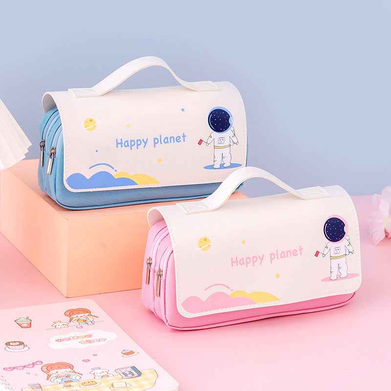Cartoon Astronaut Pencil Case Pen Bag for School