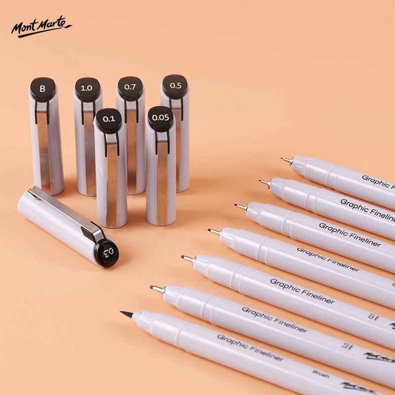 Mont Marte Premium Graphic Fineliners,7 Piece