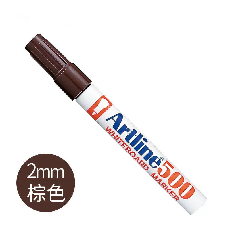 Artline 500 Whiteboard Marker-2mm, 2 Pack 2mm Brown