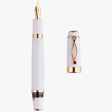 MAJOHN X1 Retractable Fountain Pen | EF Nib,Twist-Retract, White Barrel, Gold Clip
