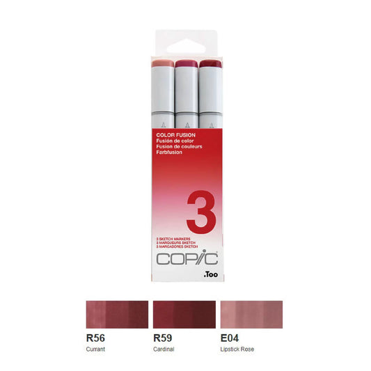 Copic Sketch,Alcohol-based Markers,3pc,Color Fusion #3,Red