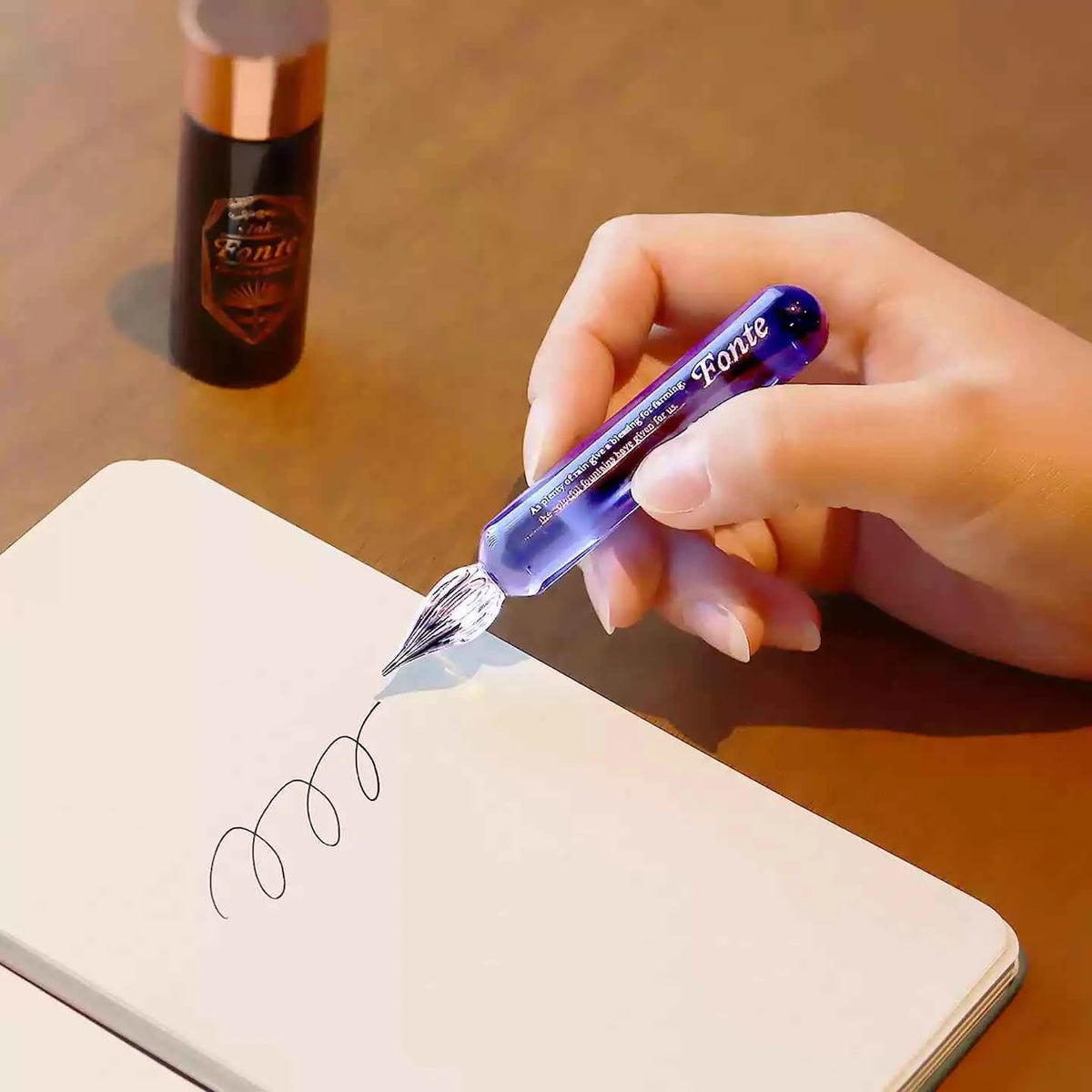 Komamono Lab Fonte Mini Glass Dip Pen with Pen Rest