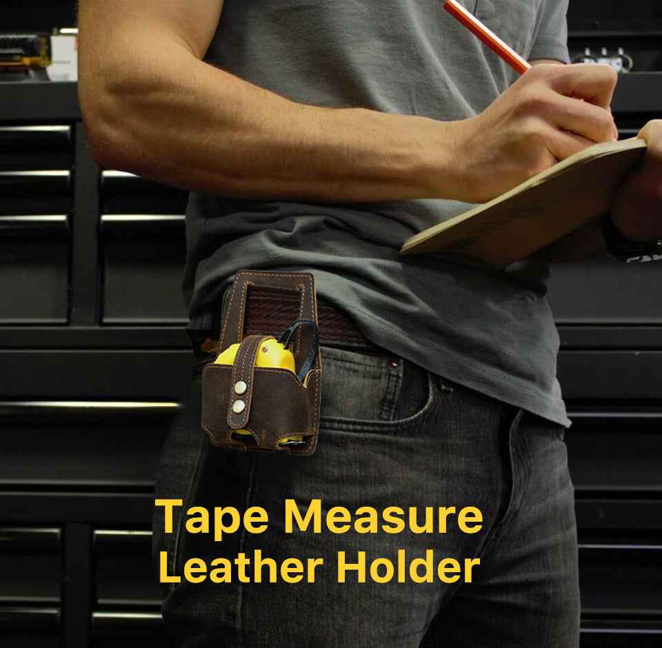 Leather Tape Measure Pouch Belt Tool Carrier Holder