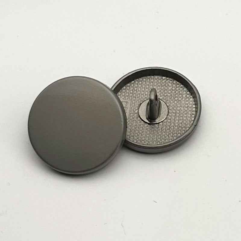 1 Inch Round Flat Metal Shank Buttons for Women's Coat 20PCS Fog Silver