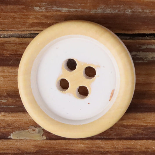 Dopamine Color Series Round 4-Hole Wood Buttons – Set of 30 White
