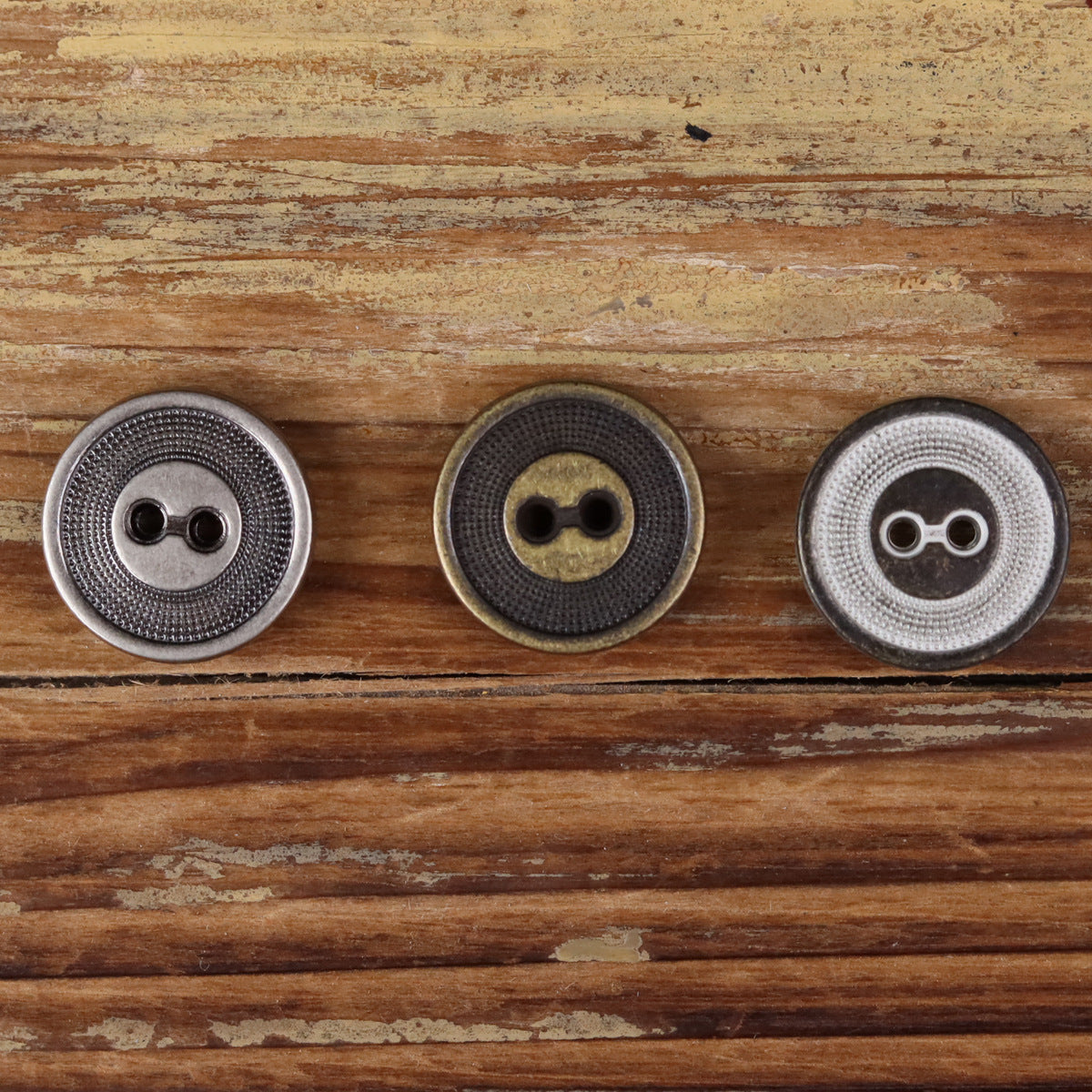 Concentric Circle 2-Hole Metal Buttons | Denim Jacket Suit Buttons | Pack of 20