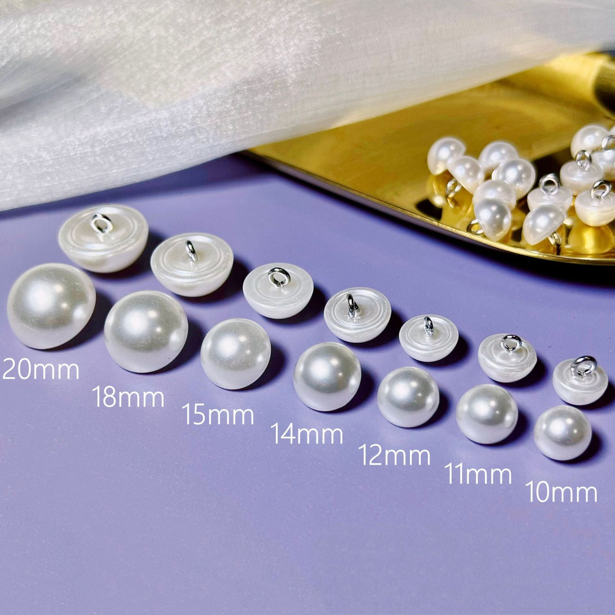 10-20mm Plastic Mushroom Buttons for Shirts Cheongsam Dresses 100pcs