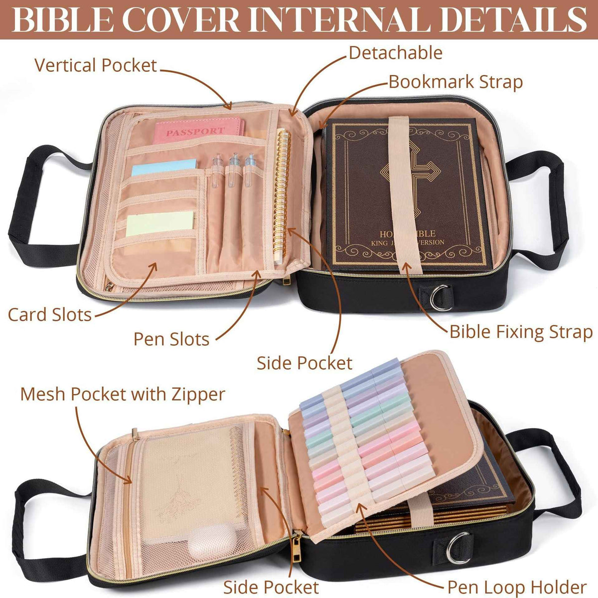 Bible Cover Case Journaling Kit with Highlighters and Pens