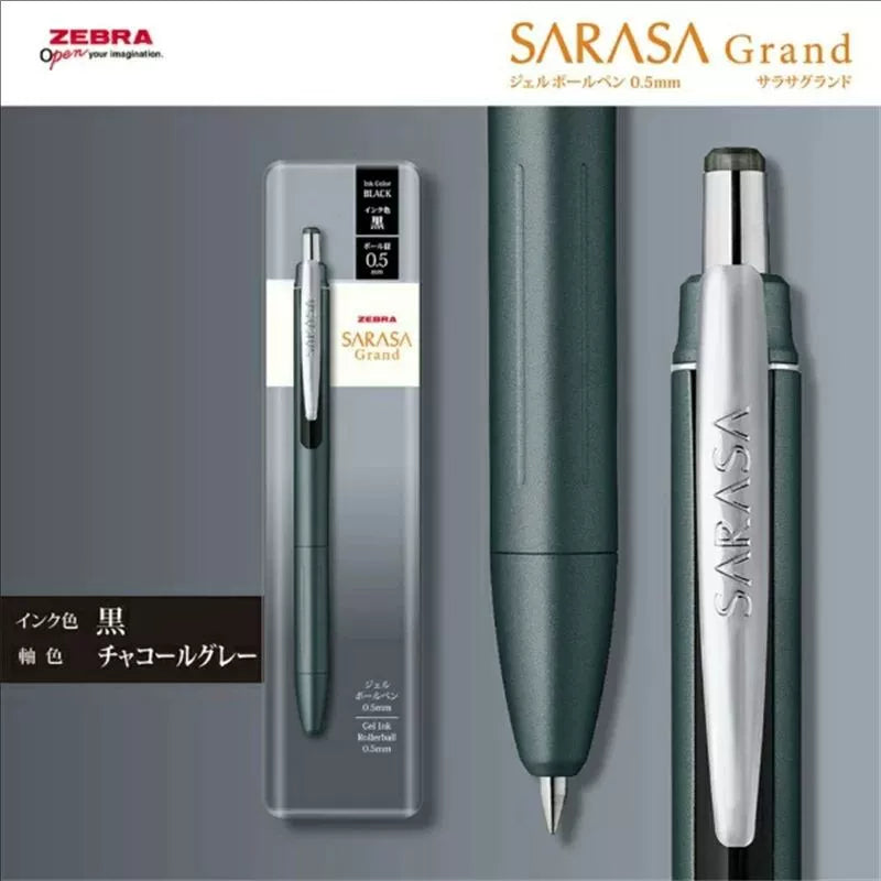 ZEBRA Sarasa Grand JJ57 Retractable Gel Pen | 0.5mm Black | Premium Metal Body | Limited Edition Dark Grey