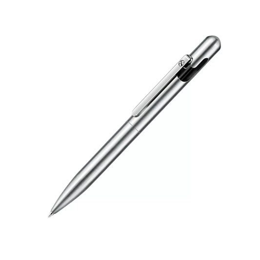 GNASEET Brushed Stainless Steel All-Metal Ballpoint Pen Silver