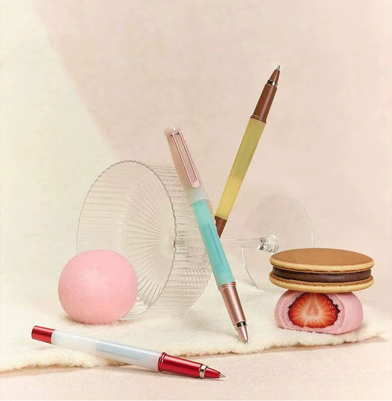TANOOCI Wagashi Japanese Sweets Gel Pen | Magnetic Cap | 0.5mm Bullet Tip Black Ink | Includes 2 Refills