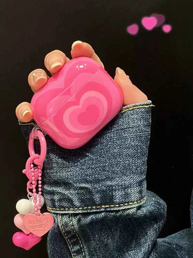 Pink Heart AirPods Case A