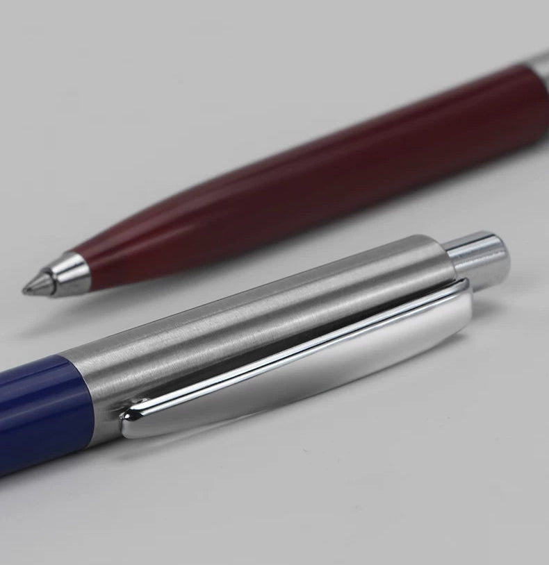 SANKOU Retro Retractable Ballpoint Pen 1.0mm Black & Blue Oil Ink 4 Pack