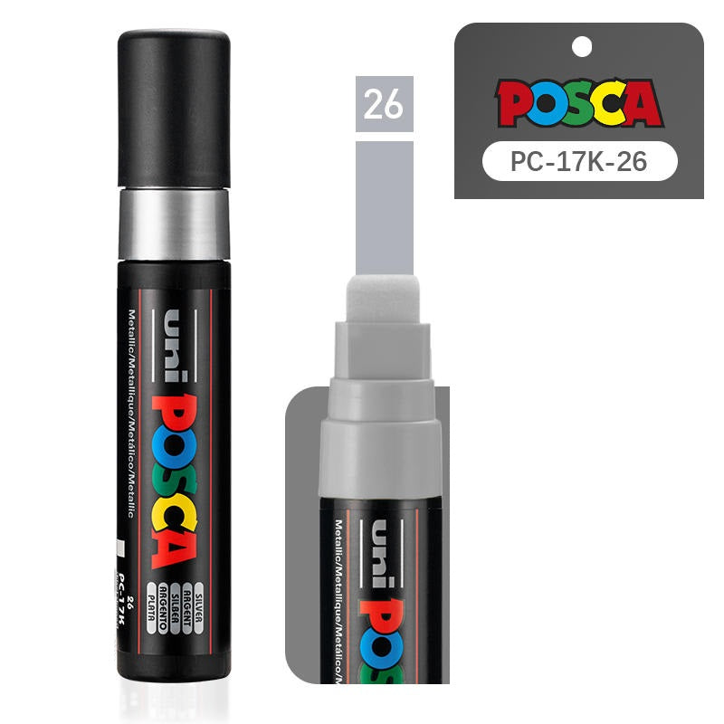 UNI POSCA PC-17K Paint Markers,15mm Extra Broad Tip,Single Silver