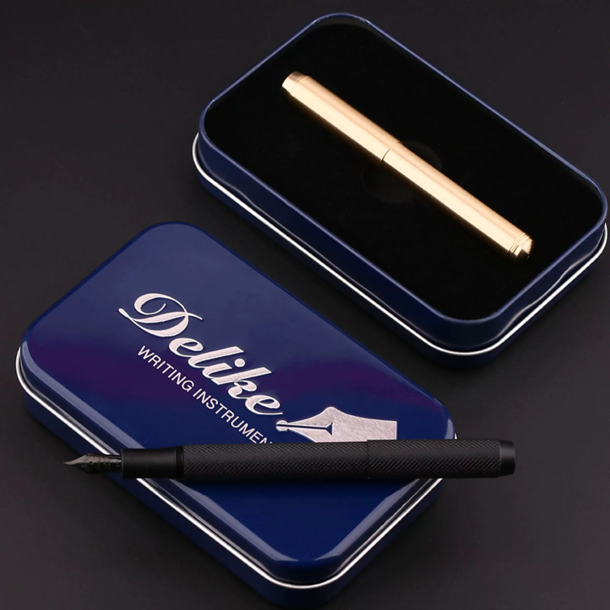DELIKE Full Brass Fountain Pen | Piston Filler | EF / F / Stub Nib | 105mm