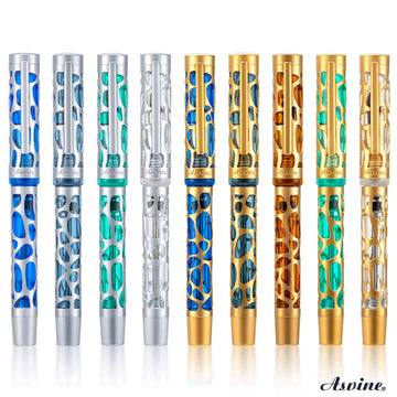 Asvine V169 Metal Hollow-Out Fountain Pen | Vacuum Filling