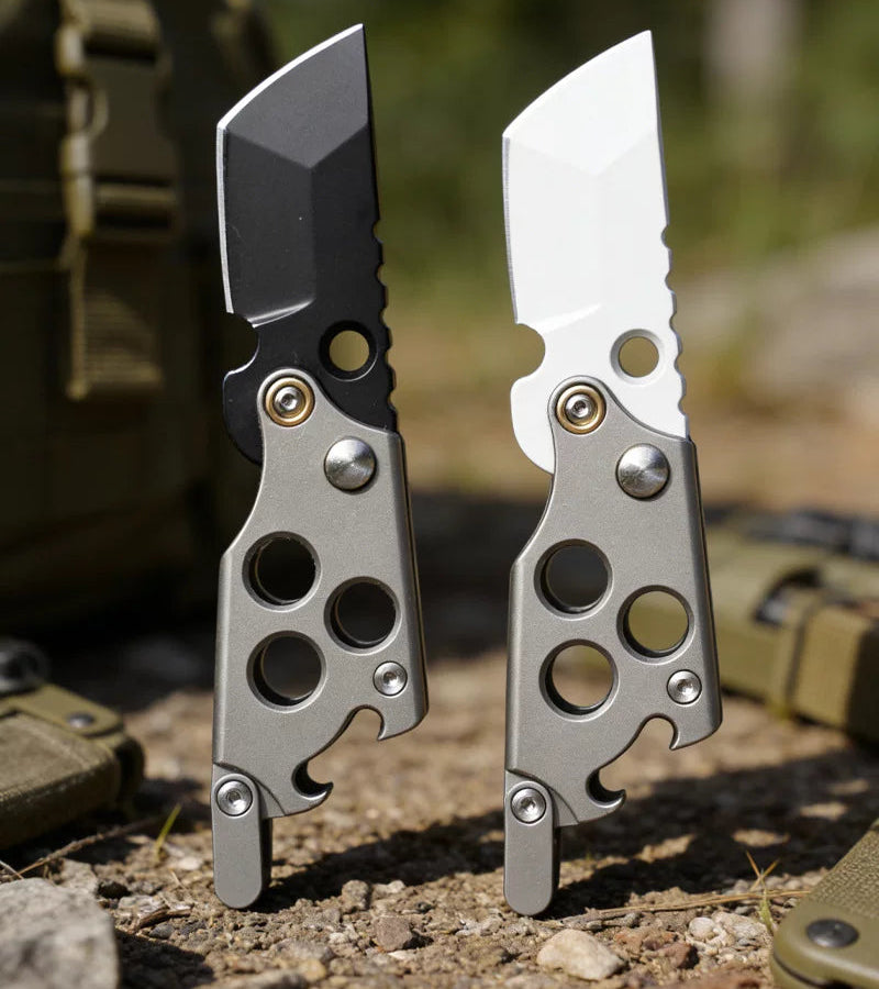 EDC Titanium Alloy Mini Folding Knife | 14C28N Steel Blade | Bottle Opener