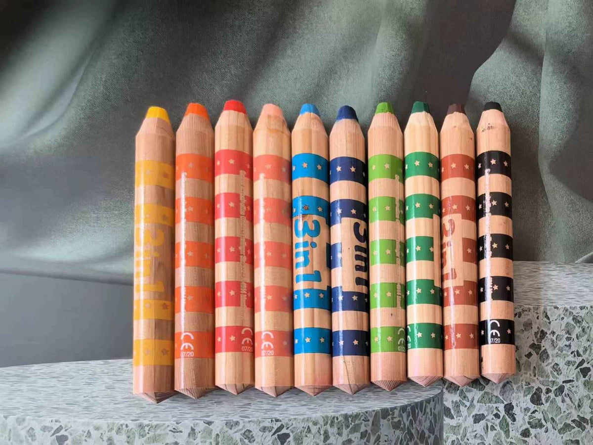 3IN1 Super Washable Big Crayons for Toddlers 10 Color