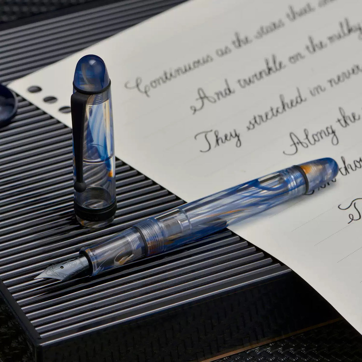 Asvine V126 Frosted Transparent Acrylic Fountain Pen | Vacuum Filling | Ink-View Barrel