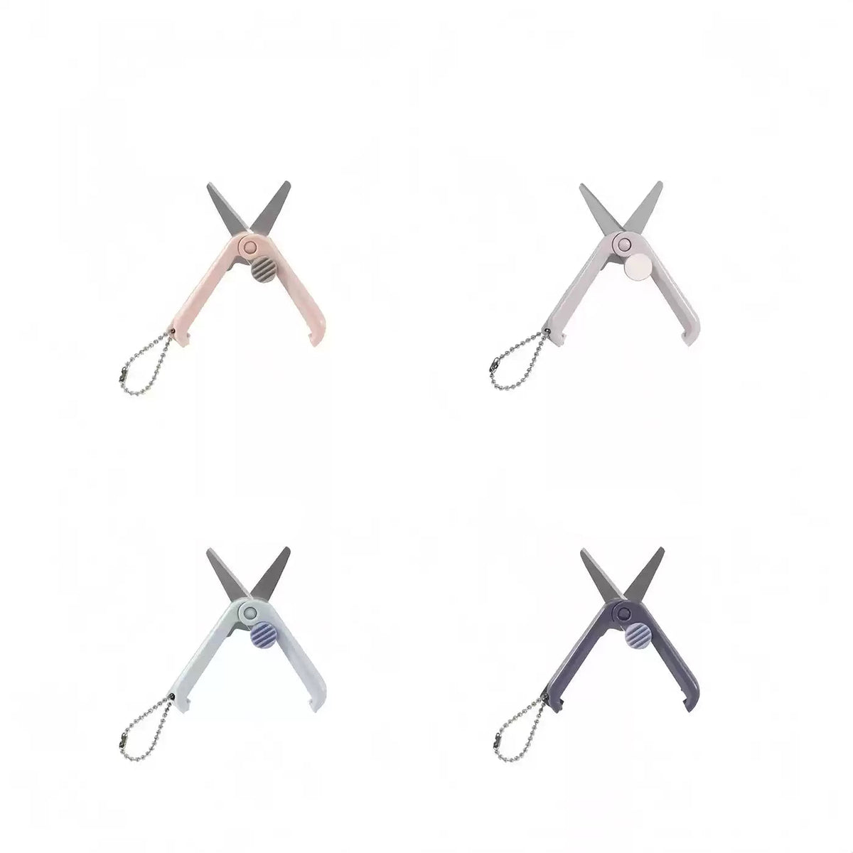 KUTSUWA Mini Portable Folding Scissors, Travel Keychain Scissors, 44 mm Folded, 54 mm Open