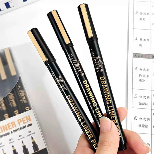Guangna Micro Fineliner Pens,Black Ink Drawing Art Pens 12 Pack