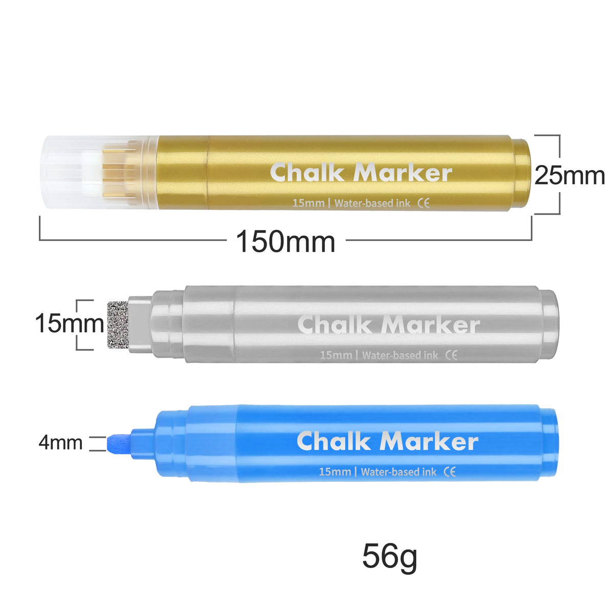 15mm Wide Tip Liquid Chalk Markers for LED Chalkboards,Glass,Menu Boards & Window Signage