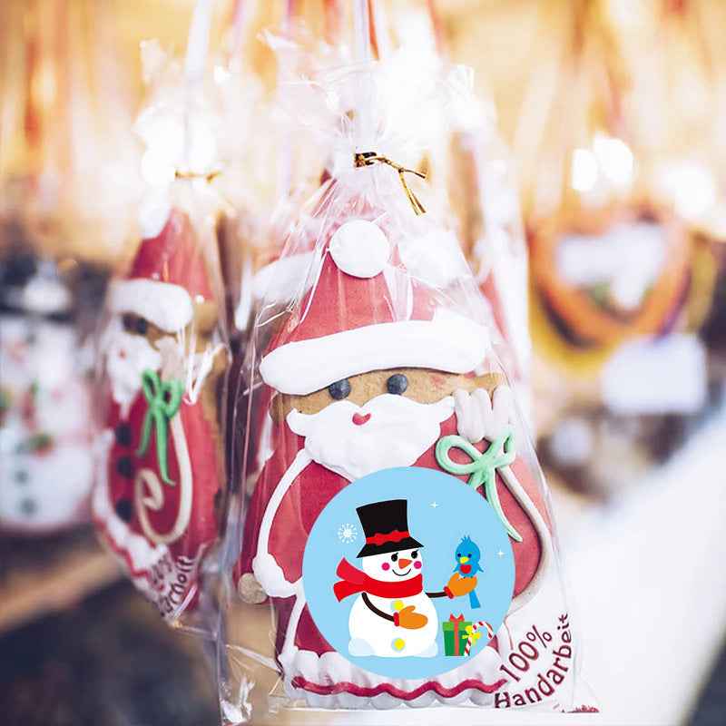 500 autocollants d'hiver mignons bonhomme de neige, 1,5 pouces