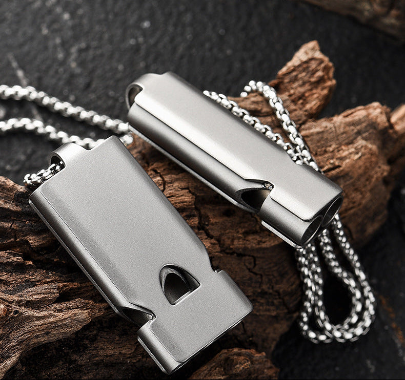 TC4 Titanium Alloy Emergency Whistle, Dual-Tube / Triple-Tube EDC Outdoor Signal Whistle