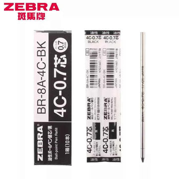 Zebra 4C-0.7 Ballpoint Pen Refill D1 -0.7mm Black/Red/Blue 10 Pack