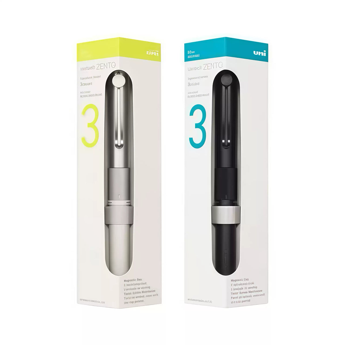 Uni-ball ZENTO Signature 3-Color Metal Gel Pen | Black, Red & Blue Ink | 0.38 / 0.5mm