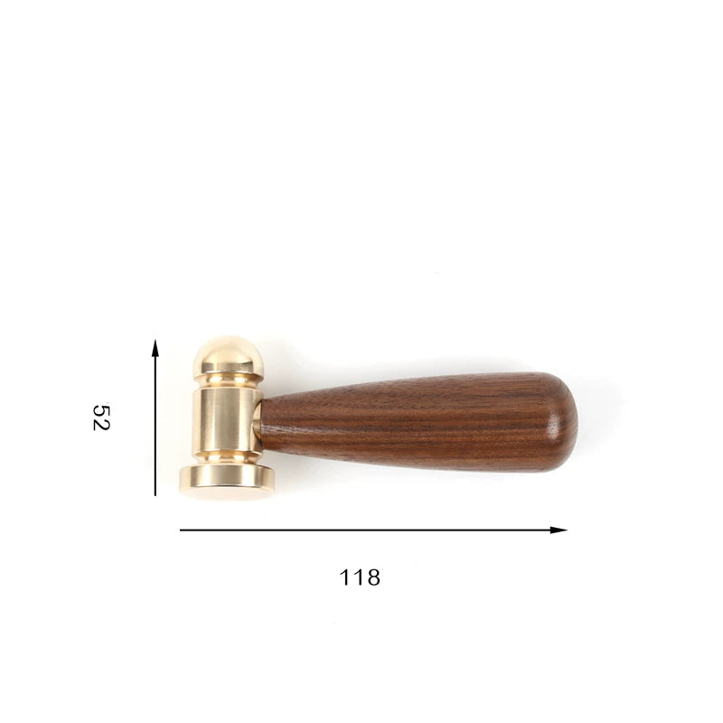 Japanese Round-Head Mallet – Luban Kintsugi Ceramic Repair Hammer | Black Walnut + Copper Head / Beech + Steel Head | 118 × 52mm | 185g