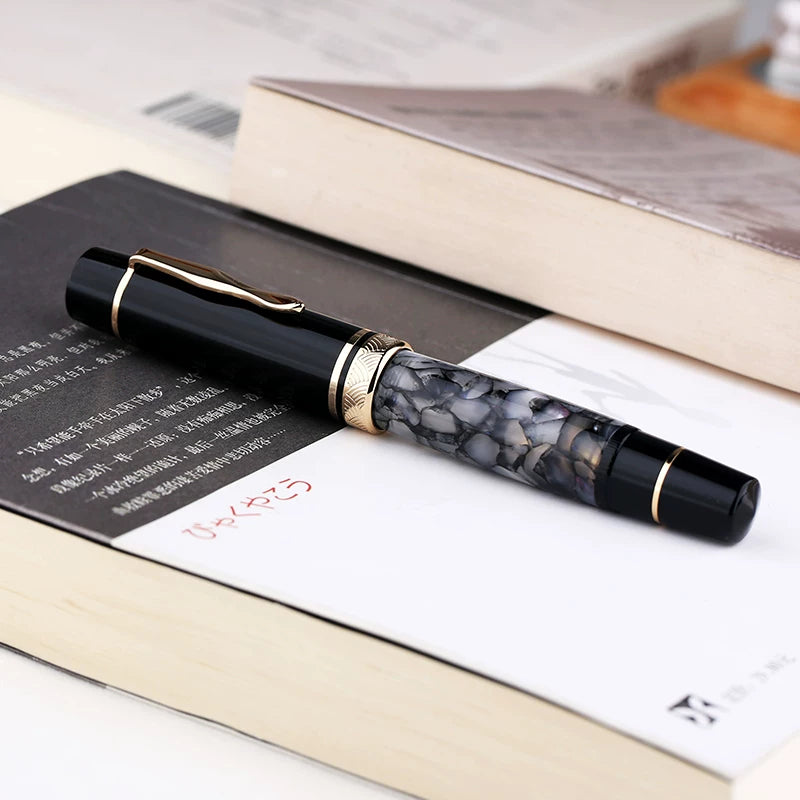 MAJOHN P139 Expedition Oversized Fountain Pen | No.8 Nib,Full Brass Piston Black