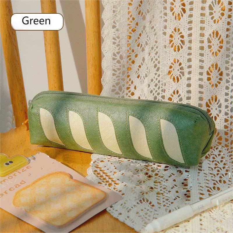 FERVENT Baguette Bread Pen Case | DuPont Paper Pencil Pouch Green