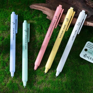 M&G Endangered Animals Click Neutral Gel Pens 0.5mm 5 Pack