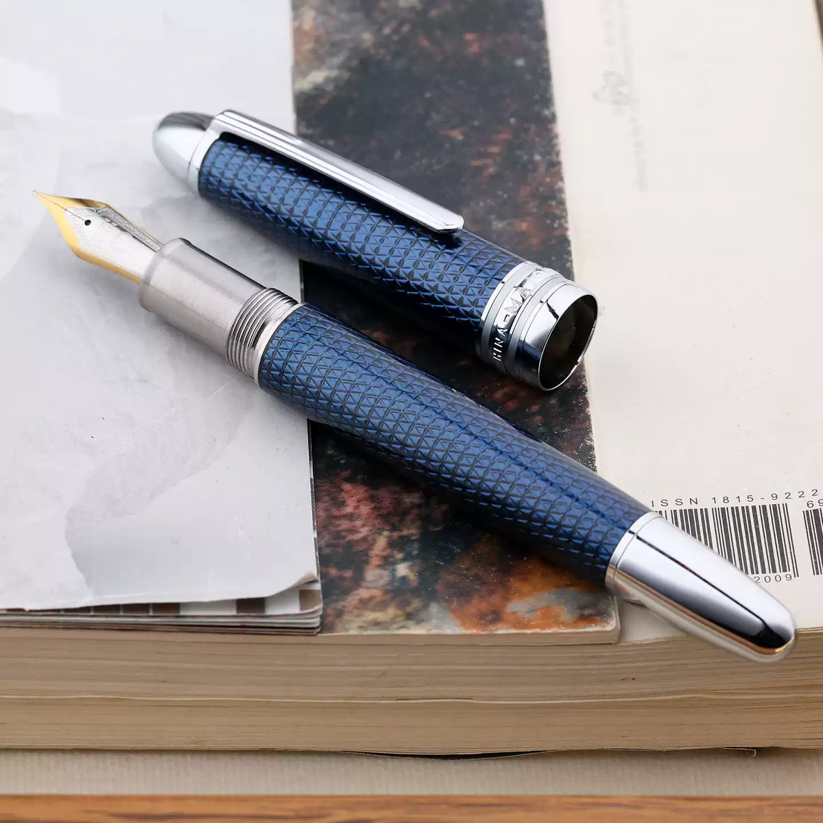 MAJOHN P136 Piston Fountain Pen | Twilight Blue Resin & Metal Body,Premium Gift