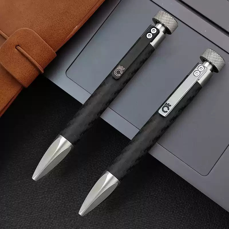 Carbon Fiber & Stainless Steel EDC Tactical Pen with Fidget Spinner